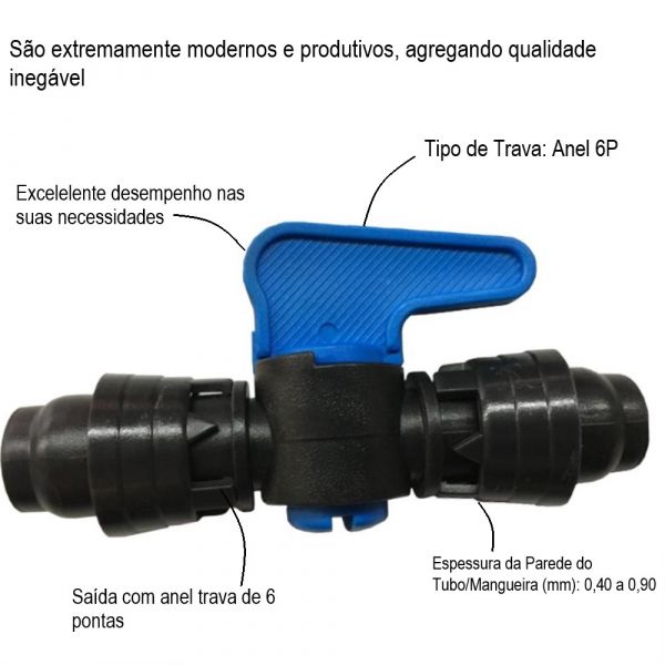 Registro União Com Anel 16mm 6P Implebras
