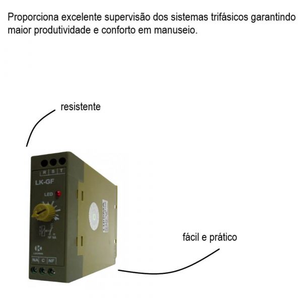 Rele Falta Fase LK-GF Com Neutro 380V Lukma