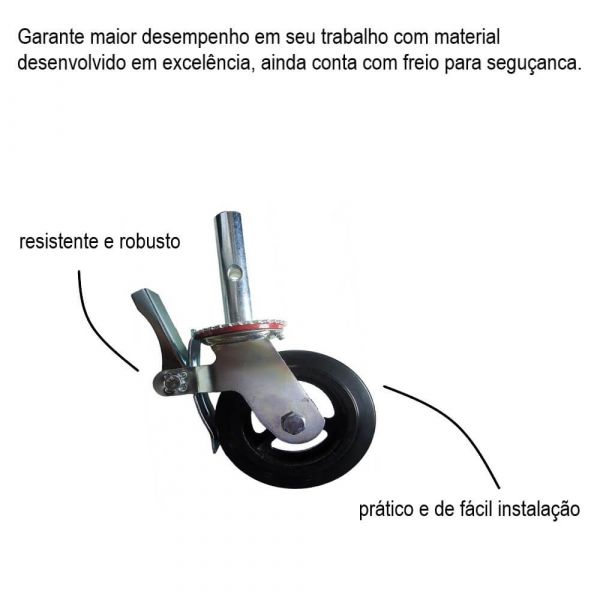 Rodízio Para Andaime Com Freio Colson