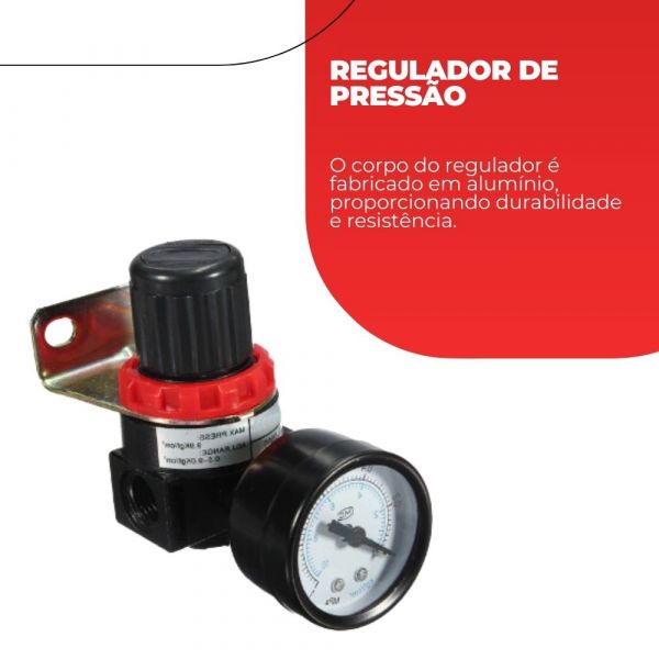 Regulador de Pressão com Manômetro 1/4 1200l/min ST10064-14 Steels Prolube