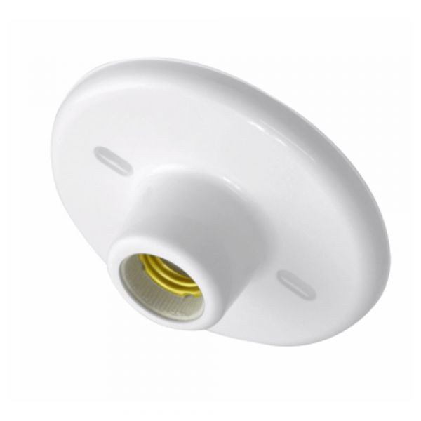 Plafon Plástico Branco com Bocal de Porcelana E27 G-Light