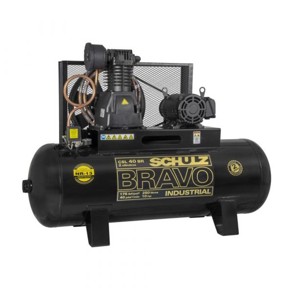 Compressor Trifásico 40/250 CSL 10HP Bravo MTA 220/380V Schulz