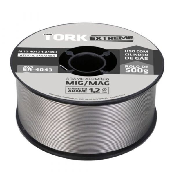 Arame Solda 500g Mig 1,2mm Alumínio ER-4043 Tork