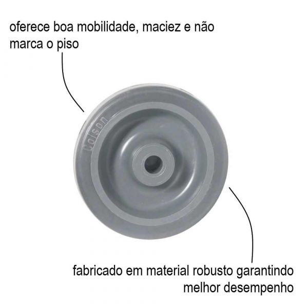 Roda de PVC 3” 312 BP de 60kg Colson