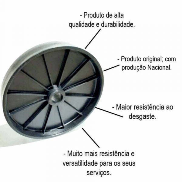 Roda Plástica Lisa Para Betoneira 250/400l Mengotti