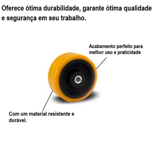 Roda De Ferro 3” Para Rodizio Poliuretano 312 pf 5/16 200kg Colson