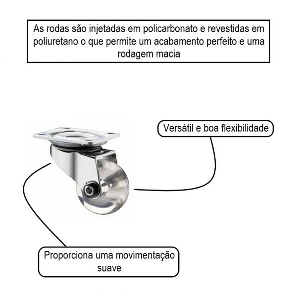 Rodizio De 35mm Sem Freio Soprano