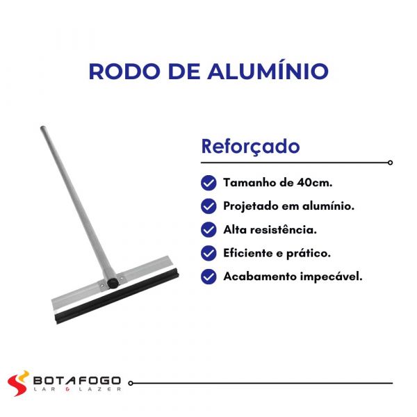 Rodo de Alumínio Reforçado 40cm Botafogo