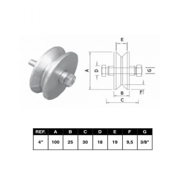 Roldana De Aço Em V 4