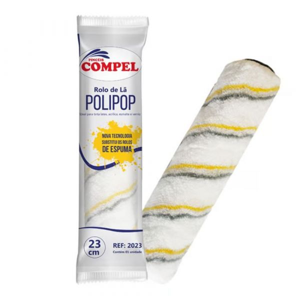 Rolo De Lã 23cm Polipop Pinceis Compel