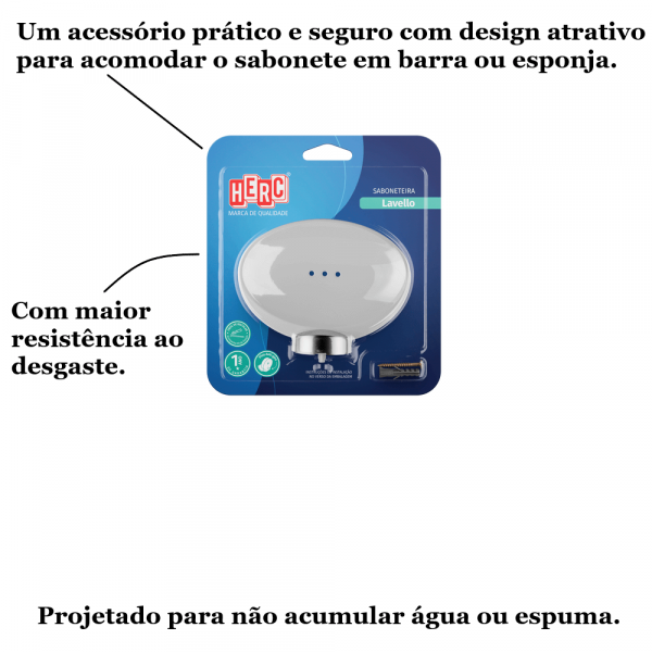 Saboneteira Lavello Branco com Cromado Herc