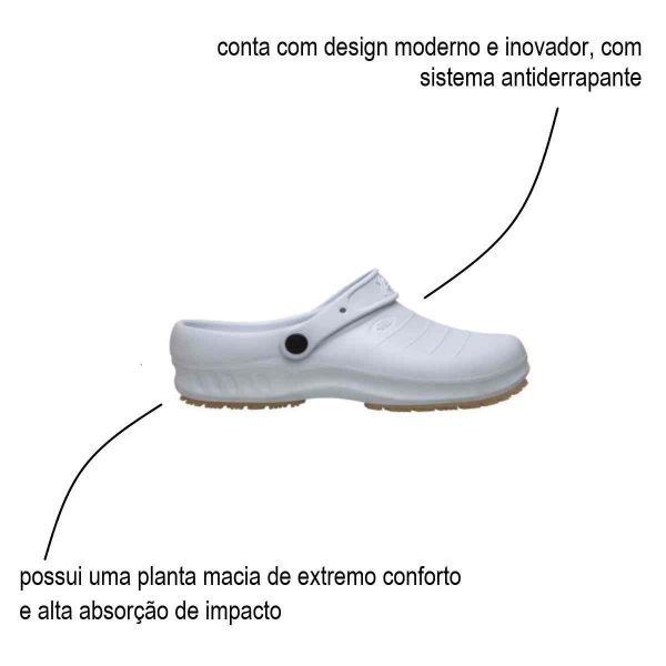 Sandália Antiderrapante Branco  102fclean N36 Marluvas