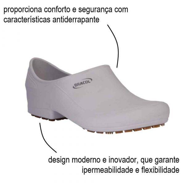Sapato Flip Antiderrapante N34 Branco Bracol