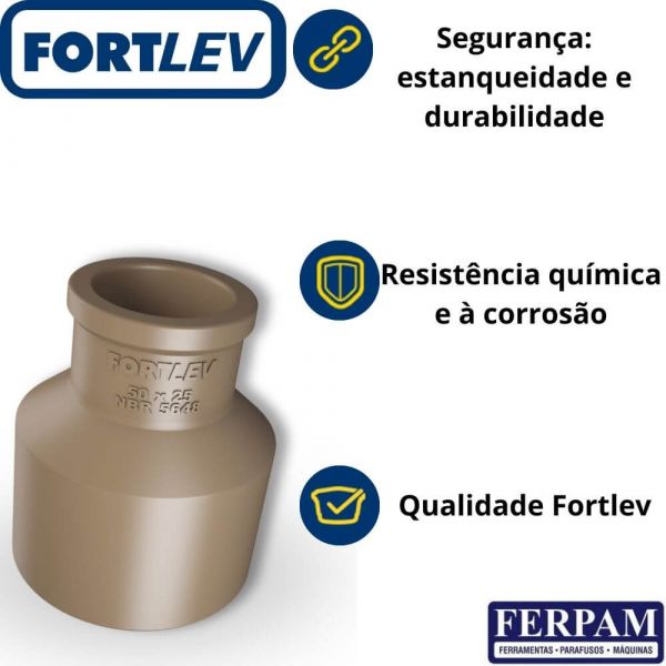 Bucha de Redução Soldável Longa 50 x 25 mm Fortlev