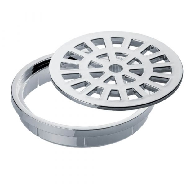 Conjunto Grelha + Porta Grelha Cromado 100mm Herc