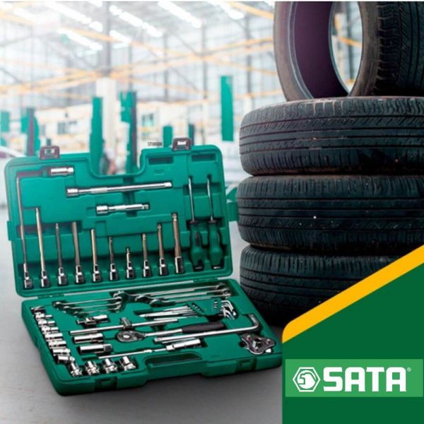 Jogo de Ferramentas 50 Peças Oficina Sata