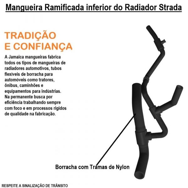 Mangueira Ramificada Inferior do Radiador Strada 1.4 com Ar Fire 06