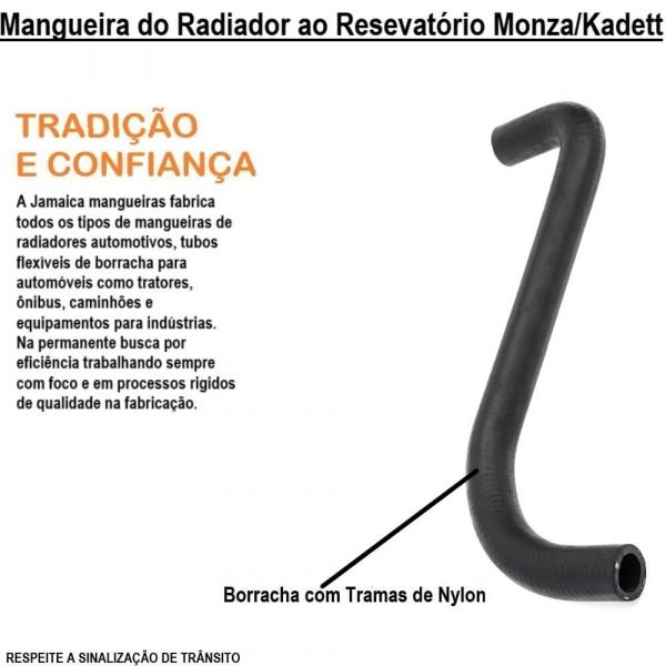 Mangueira do Radiador ao Reservatório Monza/Kadett