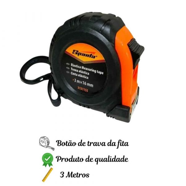 Trena Curta Elástica 3Mx16mm Emborrachada Sparta