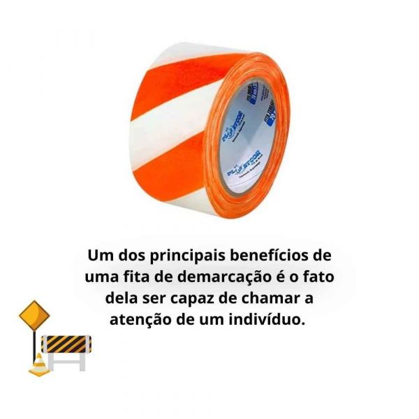 Fita Zebrada Laranja/branca 200mts Plastcor