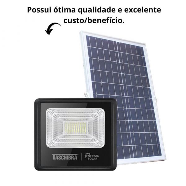 Refletor Led Solar TR SUN 60W 6500K Preto Taschibra