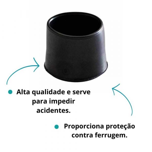 Ponteira Externa Borracha Preta 1” Completa