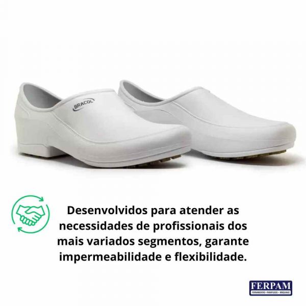 Sapato Flip Antiderrapante Branco de Borracha N°39