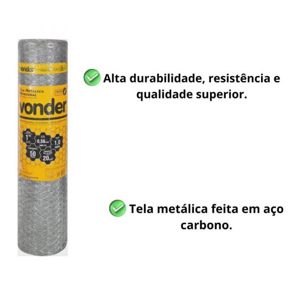 Tela Viveiro Fio 24 Alt 1.0 X 50M Vonder