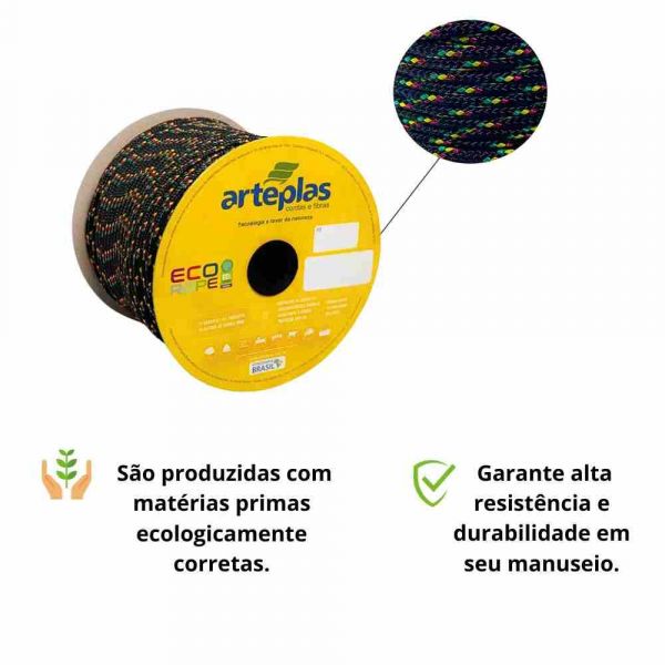 1 Metro Corda Trançada Sinalização 10mm Cordoaria Brasil