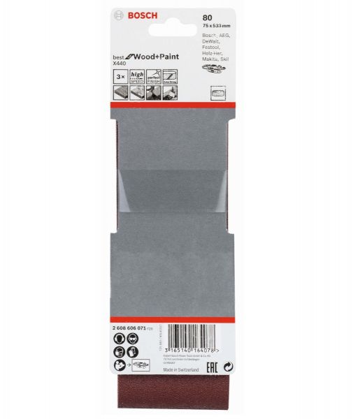 Cinta de Lixa Bosch Best Wood&Paint 75x533mm G80