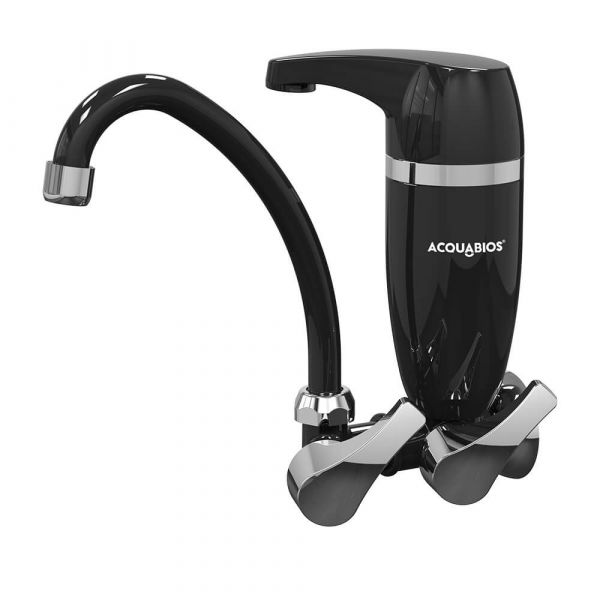 Torneira de Parede Acqua Premium Preta Cromada com Filtro Acquabios