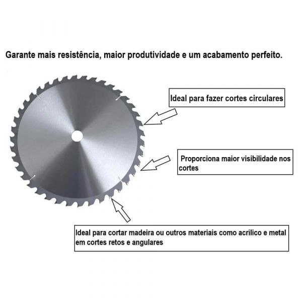 Serra Circular Vídia 350mm X 24 Dentes Universal Serras