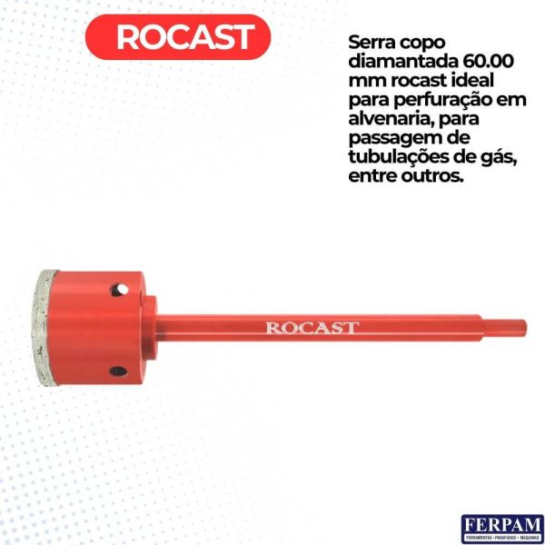 Serra Copo Diamantada 60mm Com Haste Amatools