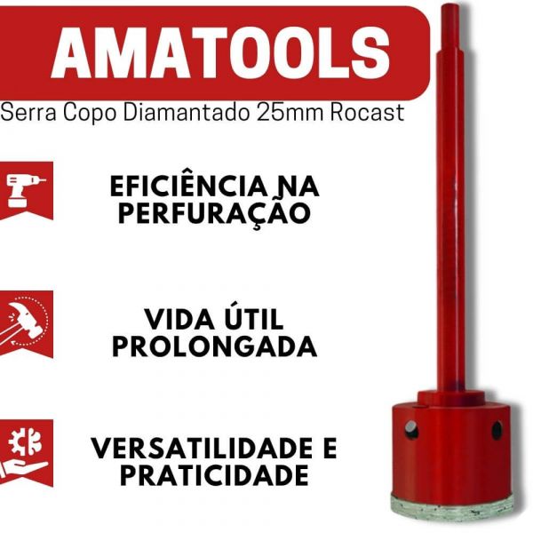 Serra Copo Diamantado 25mm Rocast 