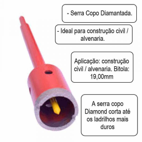 Serra Copo Diamantado 19mm Rocast