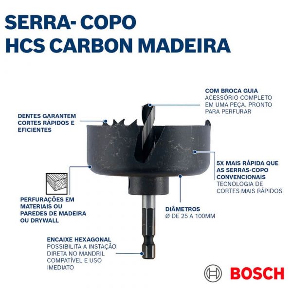 Serra Copo para Madeira 30mm 1.3/16 Pol. Bosch 