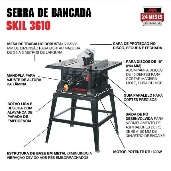 Serra de Mesa Skil 3610 1600W 220V Bosch