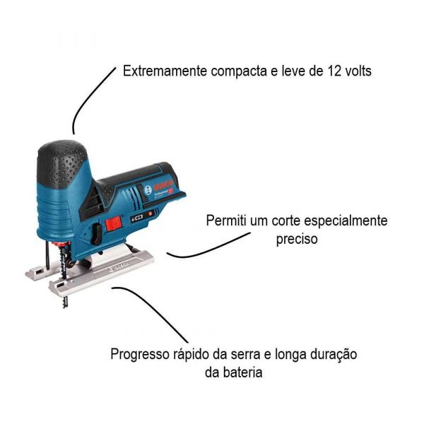 Serra tico-tico à bateria Bosch GST 12V-70, 12V SB, Brushless