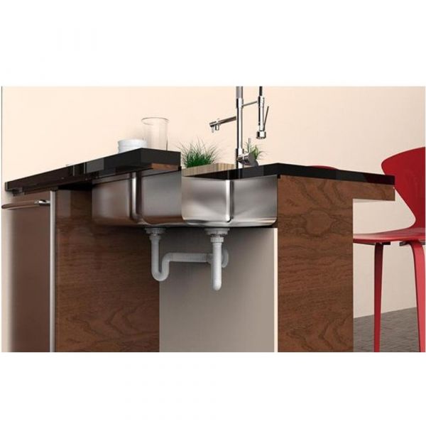 Sifão Sanfonado Universal Duplo Branco Blukit