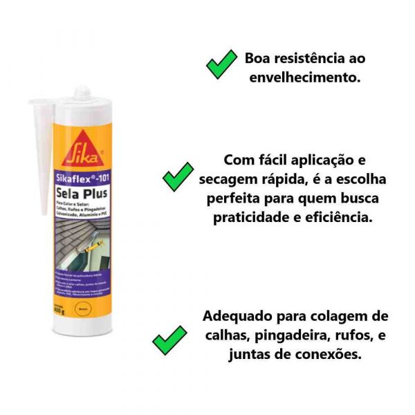 Sikaflex 101 Sela Plus Cinza 400gr Sika