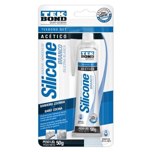 Silicone Acético Uso Geral Branco tubo 50g TekBond