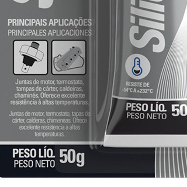 Silicone Alta Temperatura Cinza Tek Bond 50g