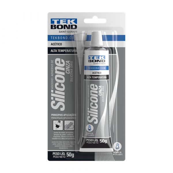 Silicone Alta Temperatura Cinza Tek Bond 50g