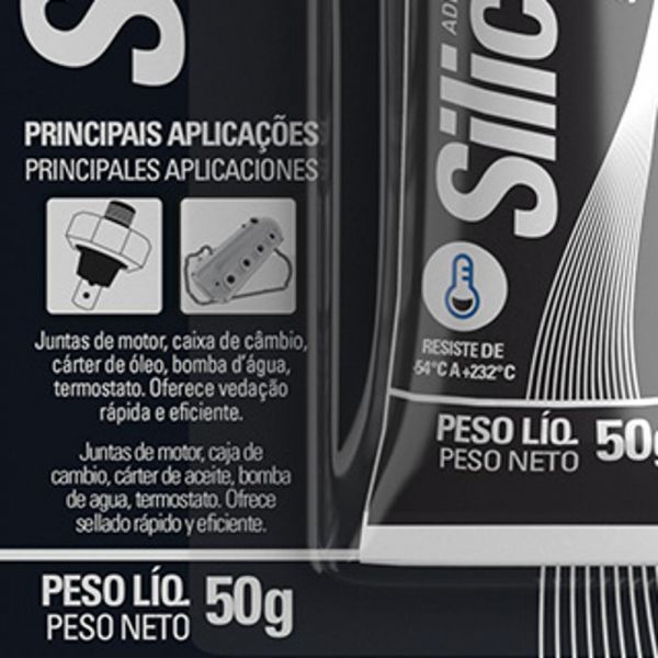 Silicone Alta Temperatura 50g Preto Tek Bond