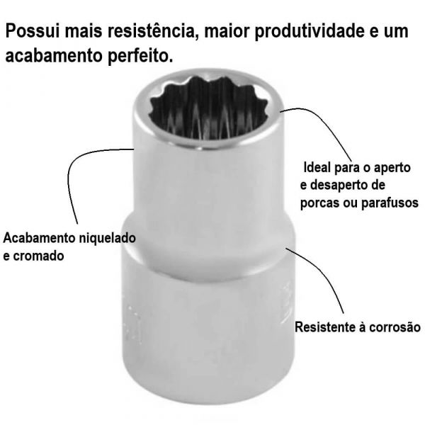 Soquete Estriado Com Encaixe 1/2