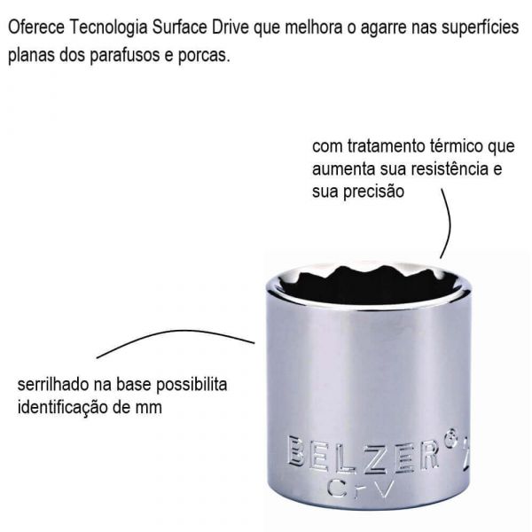 Chave Soquete Estriado 11/16” Encaixe 1/2 Belzer