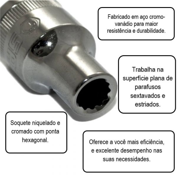 Soquete Estriado 1/2