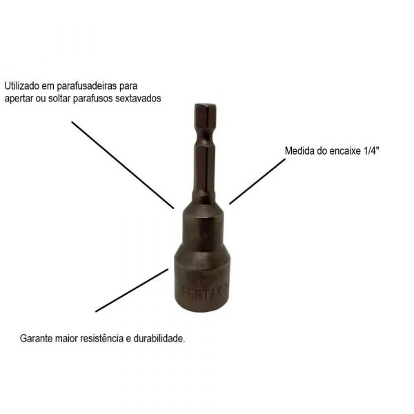 Soquete Magnético 1/4.1/2” Fertak