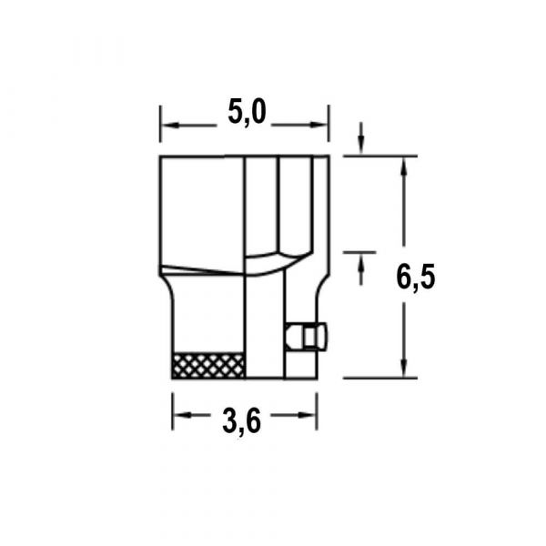 Soquete Sextavado 3/4” x 36mm Gedore