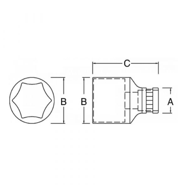 Soquete Sextavado 3/8